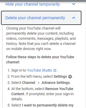 How to Delete Youtube Channel In Computer Step 2