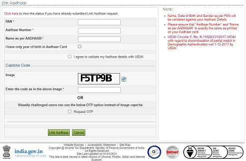 How to Link Adhaar Card With Pan Card - Download E-Filling Adhaar card and Link PAN