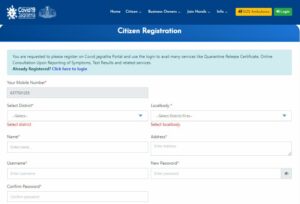 Covid Jagratha Portal Registration