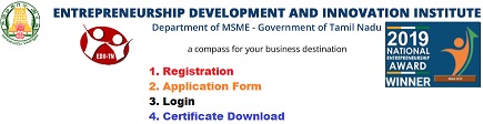 editn.in TN Registration, Login - Entrepreneur Development Programme Application Form, Register