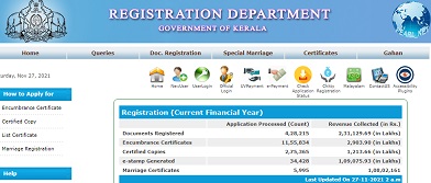 Kerala Registration Department - Encumbrance Certificate Download, Pearl Public, Contact Number at keralaregistration.gov.in