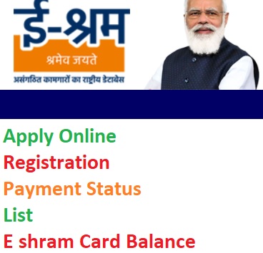 E Shram Card Online Registration 2022, Download, Apply Online, Payment Status, Balance, List ke Fayde In Hindi at eshram.gov.in