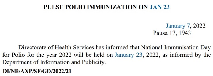 Polio Dose Date, Vaccine Schedule 2022