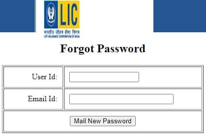 LIC Merchant Portal Forgot Password Reset