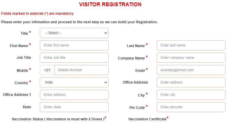 Excon Visitor Registration Form