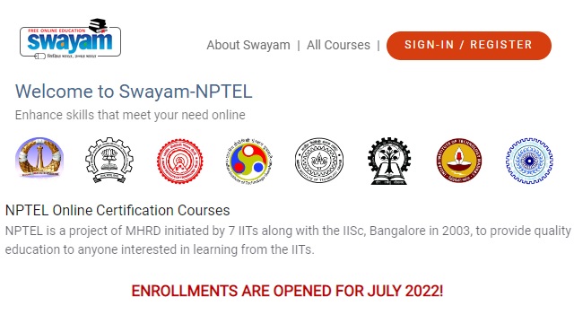 Swayam NPTEL Registration 2022 - Login, Last Date, Certificate Download, Course Registration at onlinecourses.nptel.ac.in