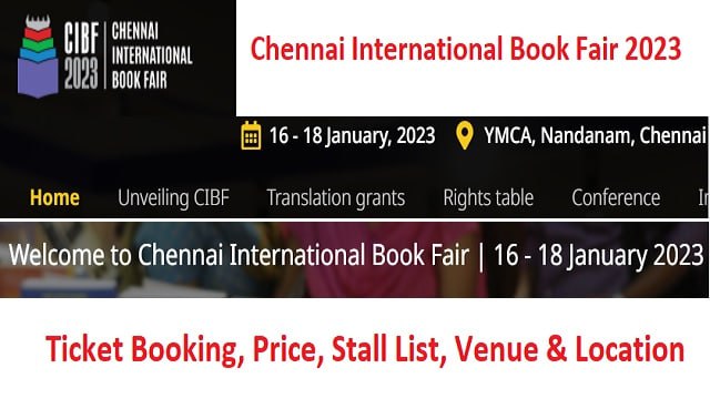 Chennai Book Fair 2023 Dates, Timing, Venue, Address, Chennai International Book Fair Tickets Registration