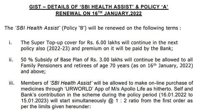 SBI Health Assist Scheme 2023-24 Form PDF, Policy B Form Download, Annexure 1